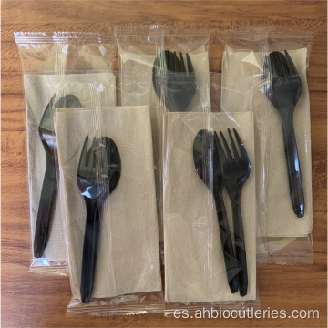 Conjunto de cuchara biodegradable desechable ecológica